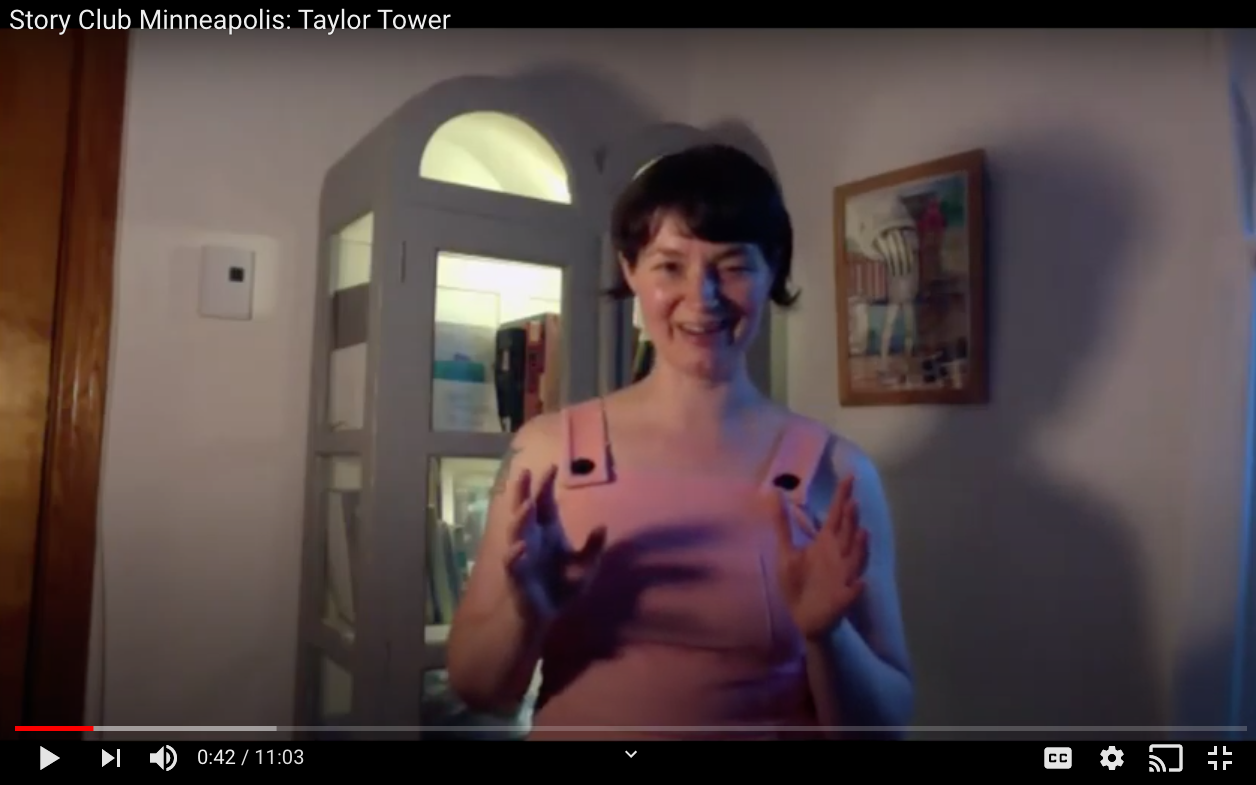 Screenshot of Taylor Tower telling story in her apartment